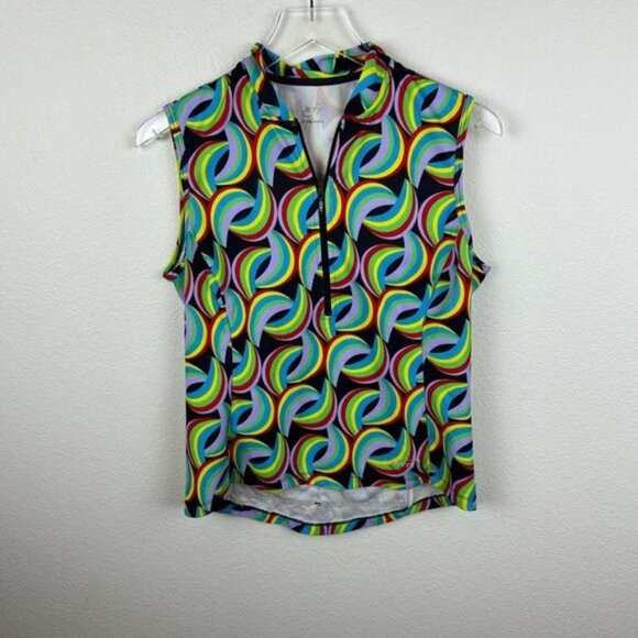 Terry Jersey Colorful Sleeveless Top - Picture 1 of 6